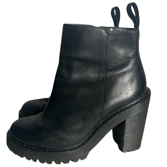 Dr. Martens Magdalena Women’s Black Leather Heeled Chelsea Boots Size 7 - Picture 9 of 9